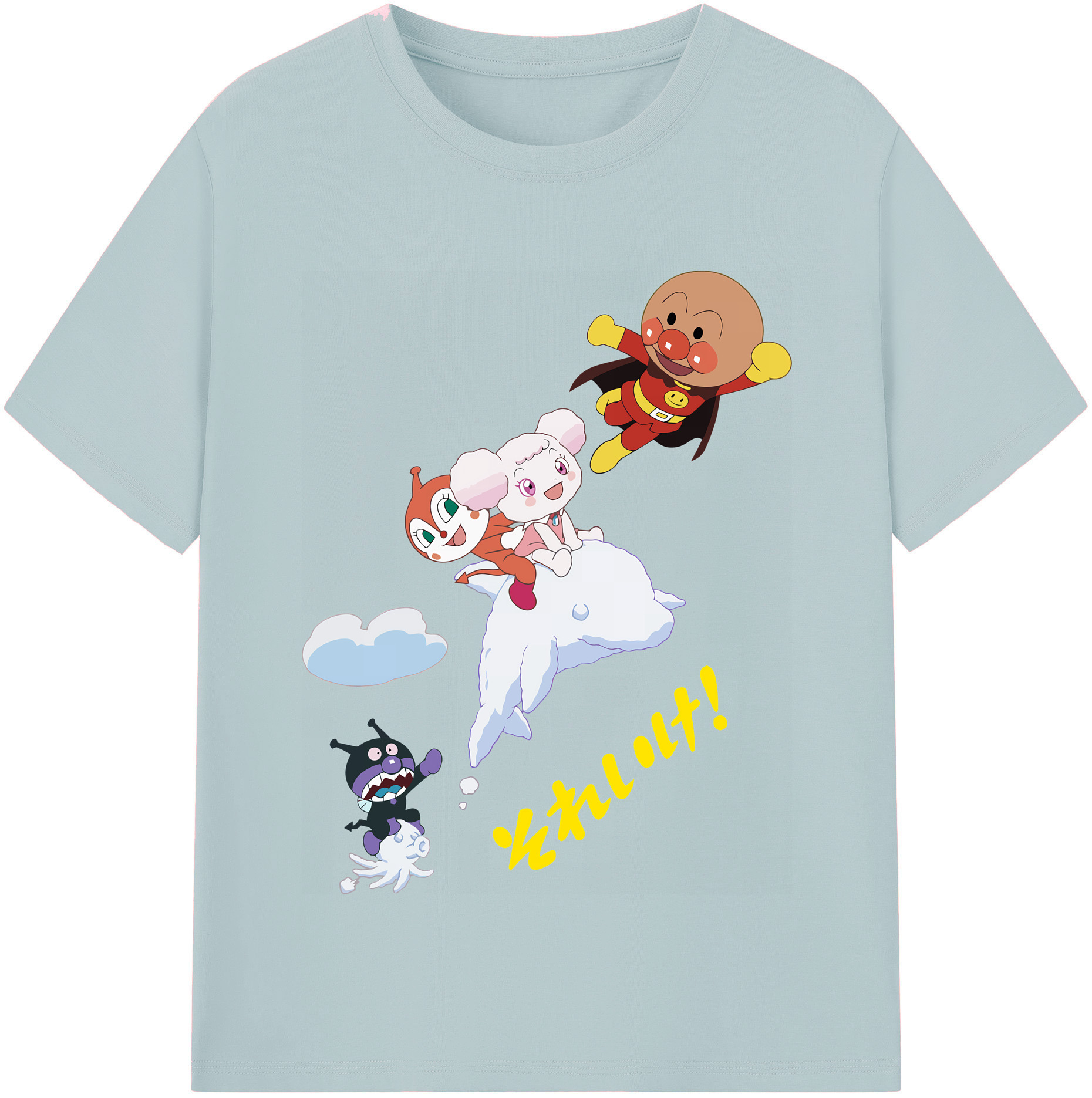 （画像用） アンパンマン Anpanman 綿100％半袖Tシャツ（フロントプリント）